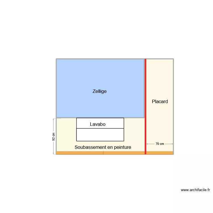 70 Joinville SDB Faience murale 1er. Plan de 