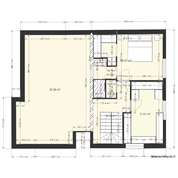 natacha surelevation 2026-9. Plan de 19  et 374 m²