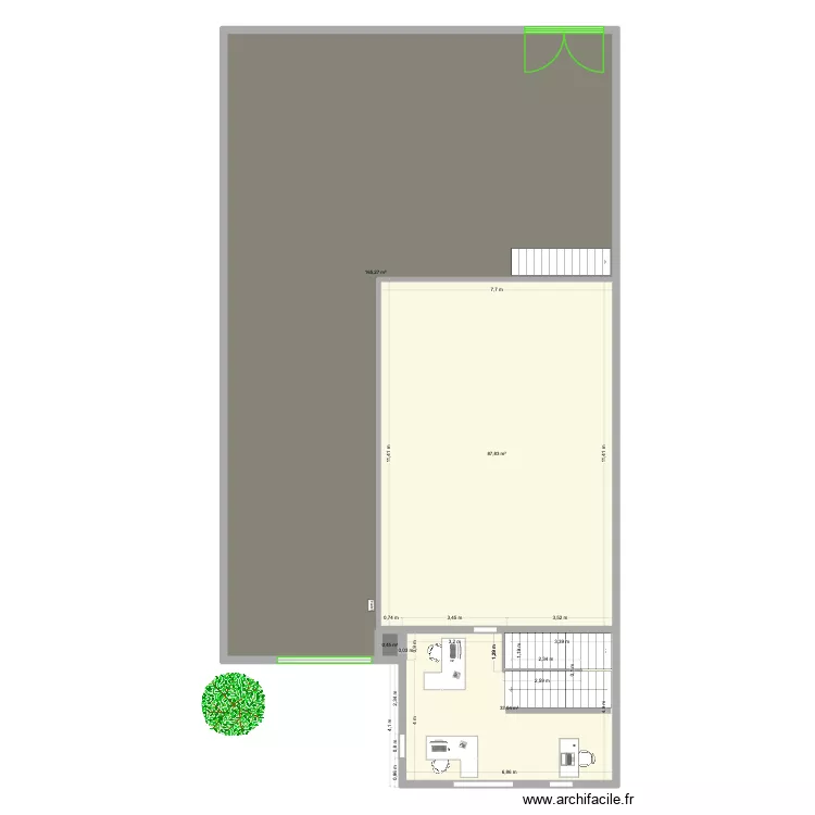 STC R+1 (V2). Plan de 4  et 287 m²