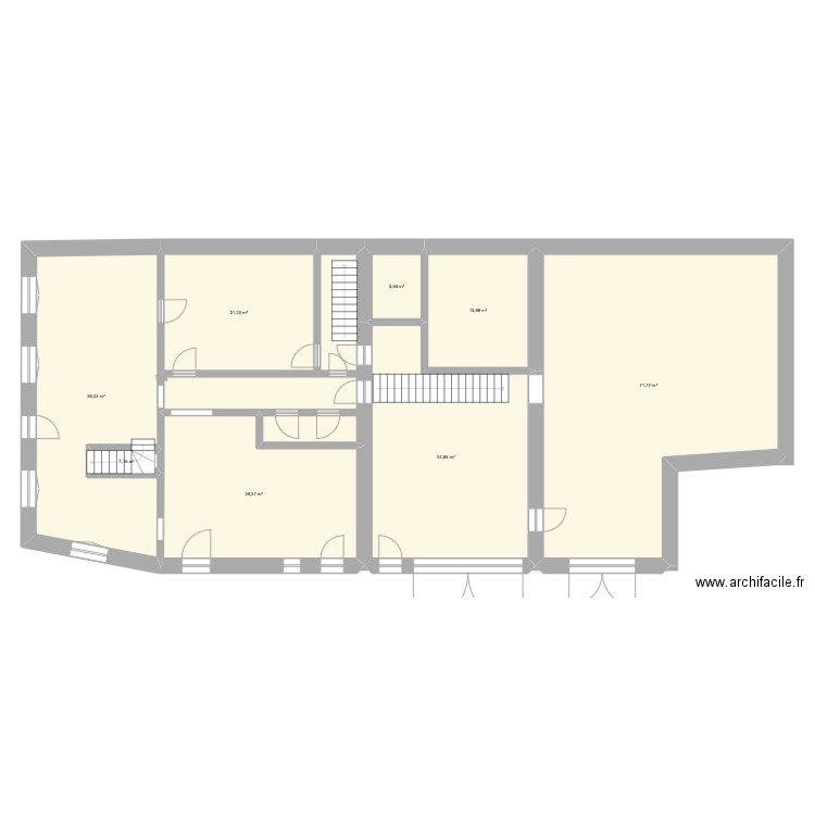 ancien hotel restaurant. Plan de 8 pièces et 219 m2