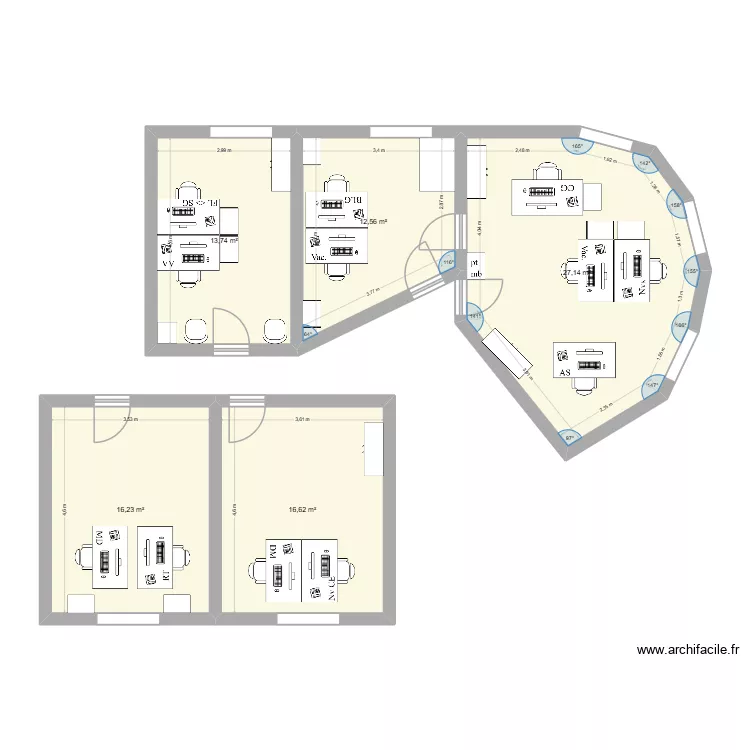 PE-PEVAD. Plan de 5  et 86 m²