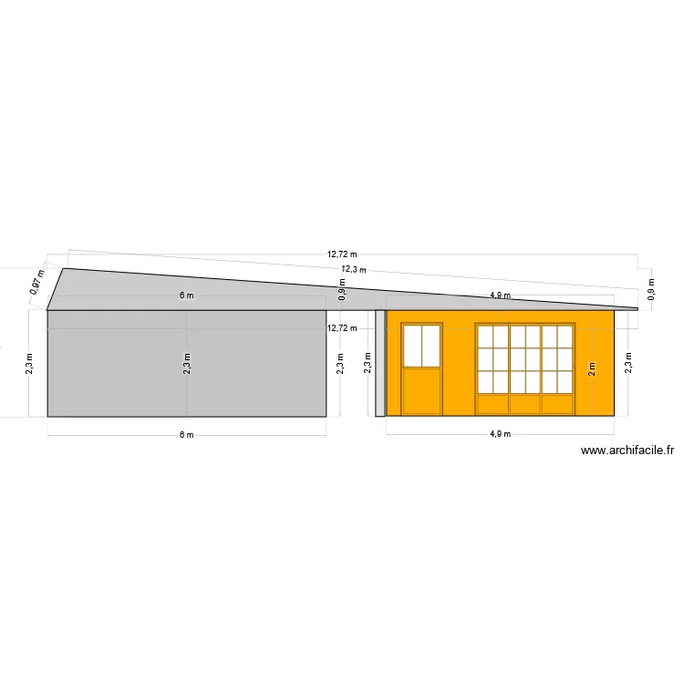 EXTENSION FACADE EST. Plan de 