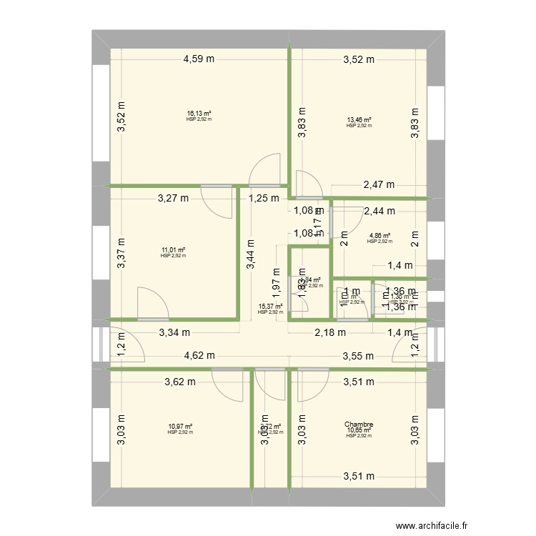 Maison Sète 3. Plan de 11 pièces et 89 m2