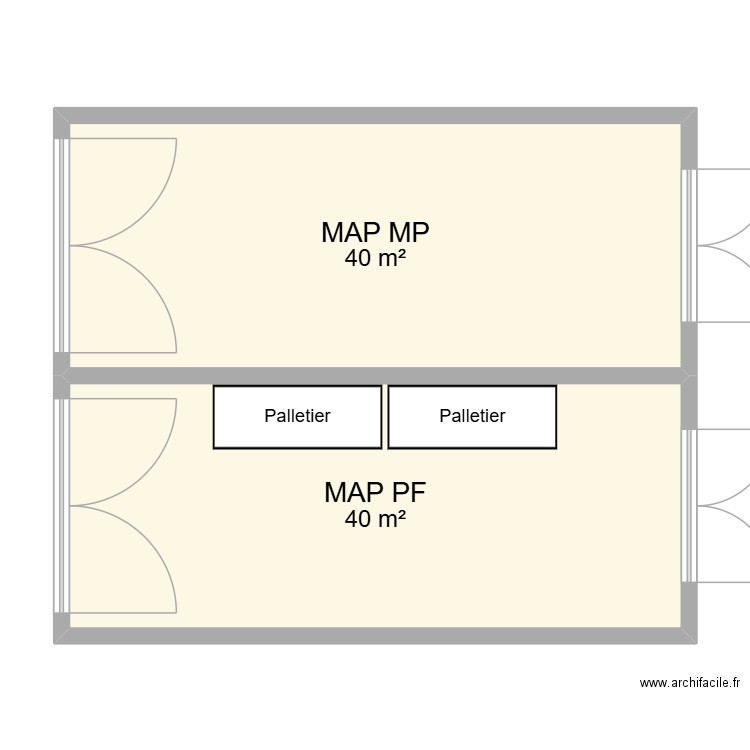 aaa. Plan de 2 pièces et 80 m2