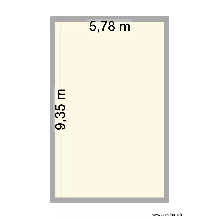V2 Atelier actuel. Plan de 1  et 54 m²