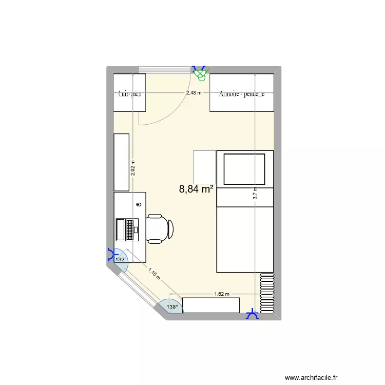 Chambre Lucas. Plan de 