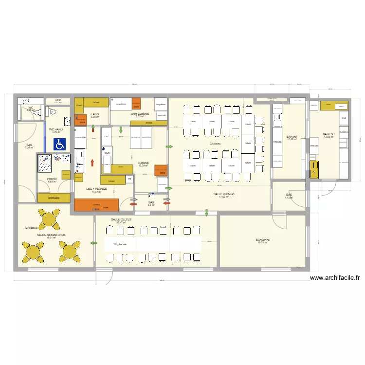 DDK LOUNGE TRONE BAR. Plan de 