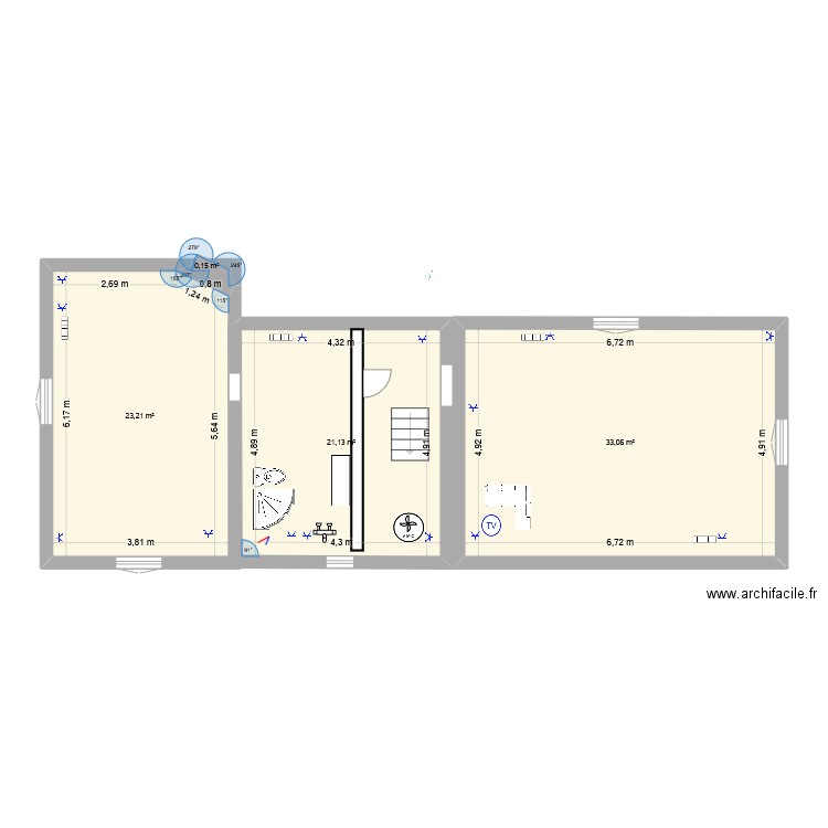 Combles_la_cardonnié. Plan de 4 pièces et 78 m2