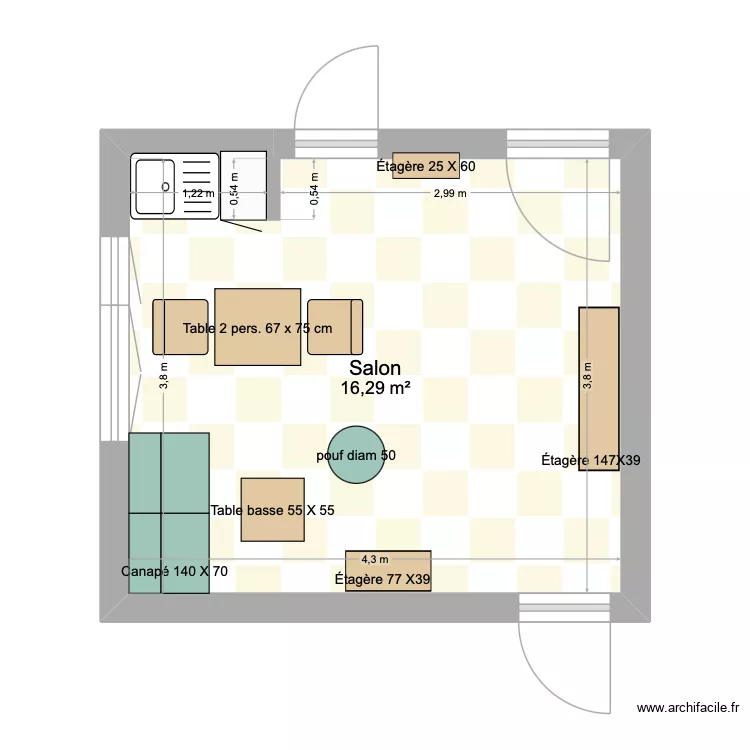 salon Brice. Plan de 1 et 16 m² salon Brice. Plan de 1 et 16 m²