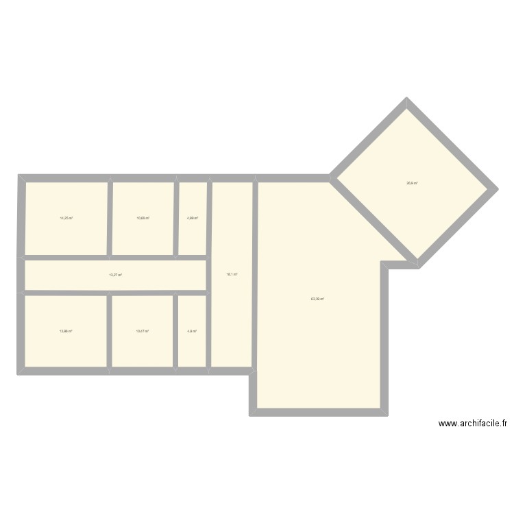 Projet 1. Plan de 10 pièces et 181 m2