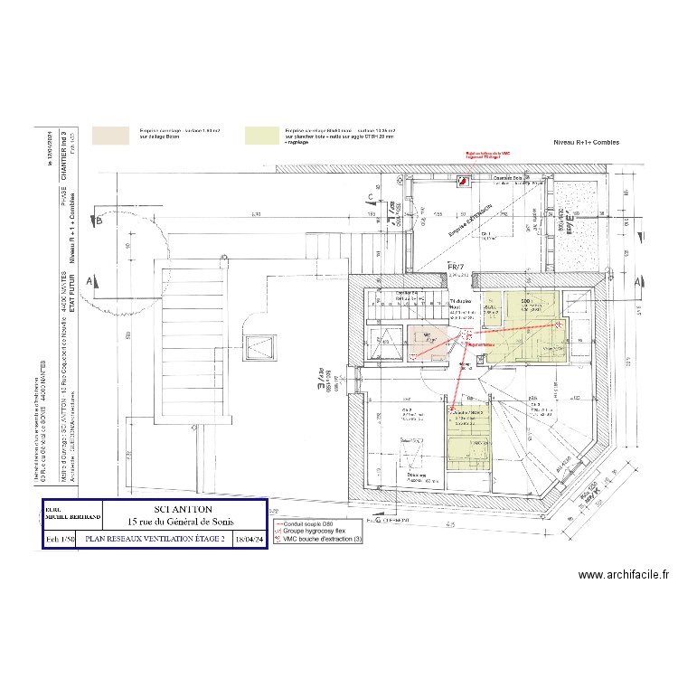 PLAN VMC ETAGE 2. Plan de 0 pièce et 0 m2