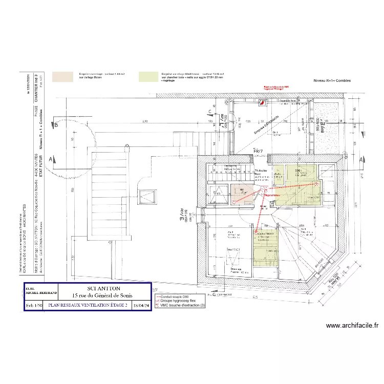 PLAN VMC ETAGE 2. Plan de PLAN VMC ETAGE 2. Plan de