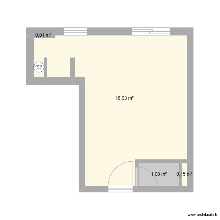Plan 14 fermat 75014 existant. Plan de 4 pièces et 19 m2
