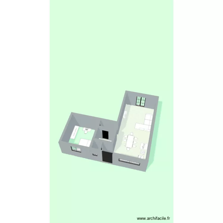 Projection cabinet m&eacute;dical. Plan de 2  et 41 m²
