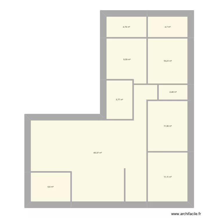 maison. Plan de 10  et 116 m²
