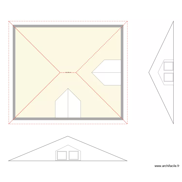 toiture apr&egrave;s. Plan de 