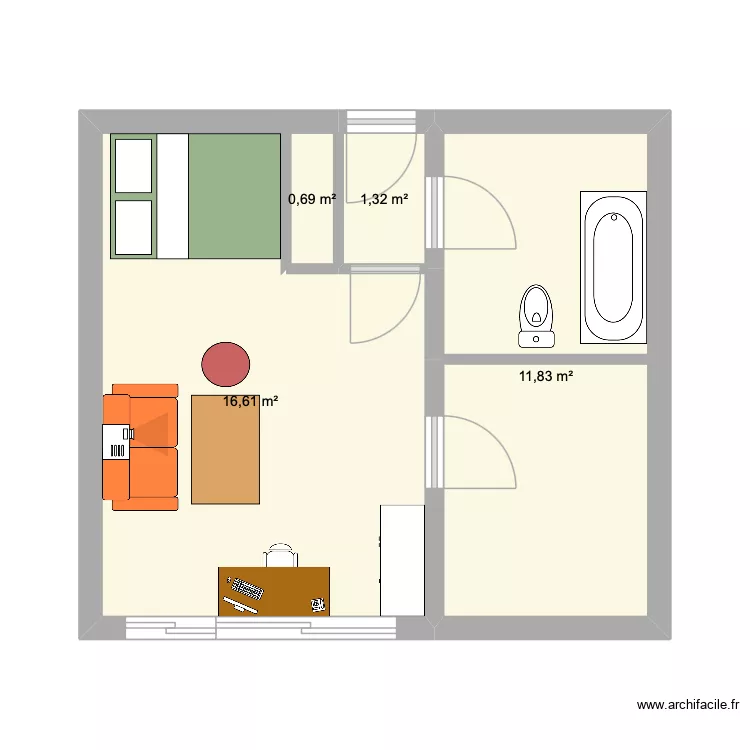 Pixéricourt. Plan de 4 et 30 m² Pixéricourt. Plan de 4 et 30 m²