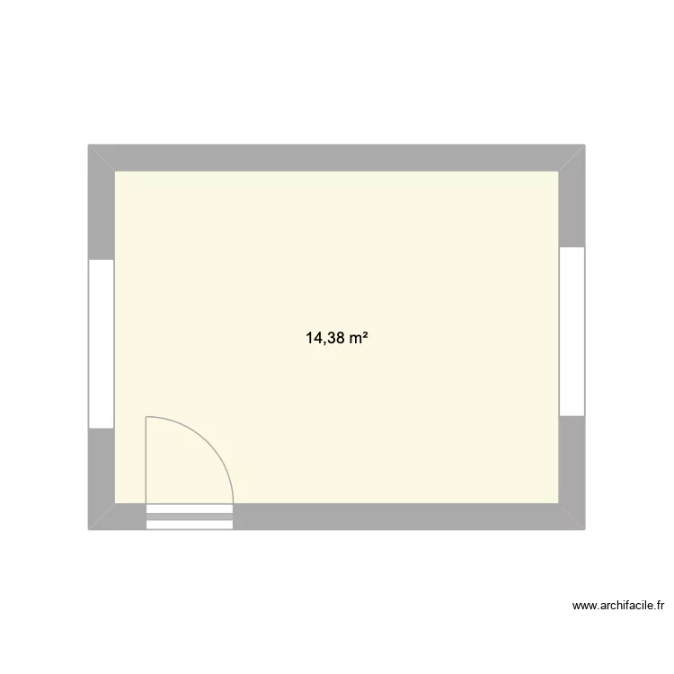 salon. Plan de 1  et 14 m²