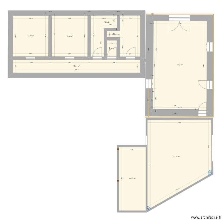 Nancette_3. Plan de 8 pièces et 164 m2