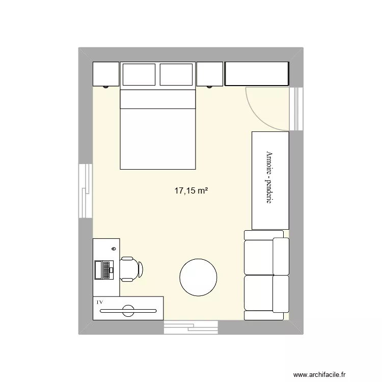 mam. Plan de 1  et 17 m²