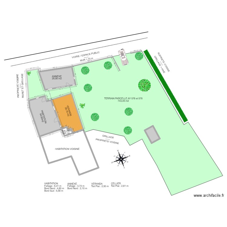 PLAN DE MASSE APRES TRAVAUX. Plan de 5 pièces et 203 m2