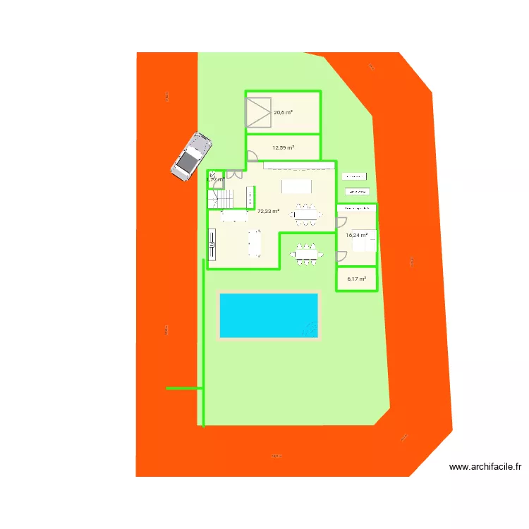 NOUVEAU PLAN. Plan de 5  et 174 m²