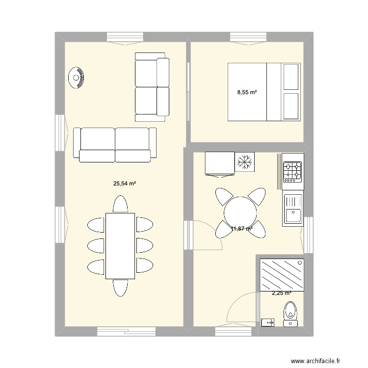 cabanon. Plan de 0 pièce et 0 m2
