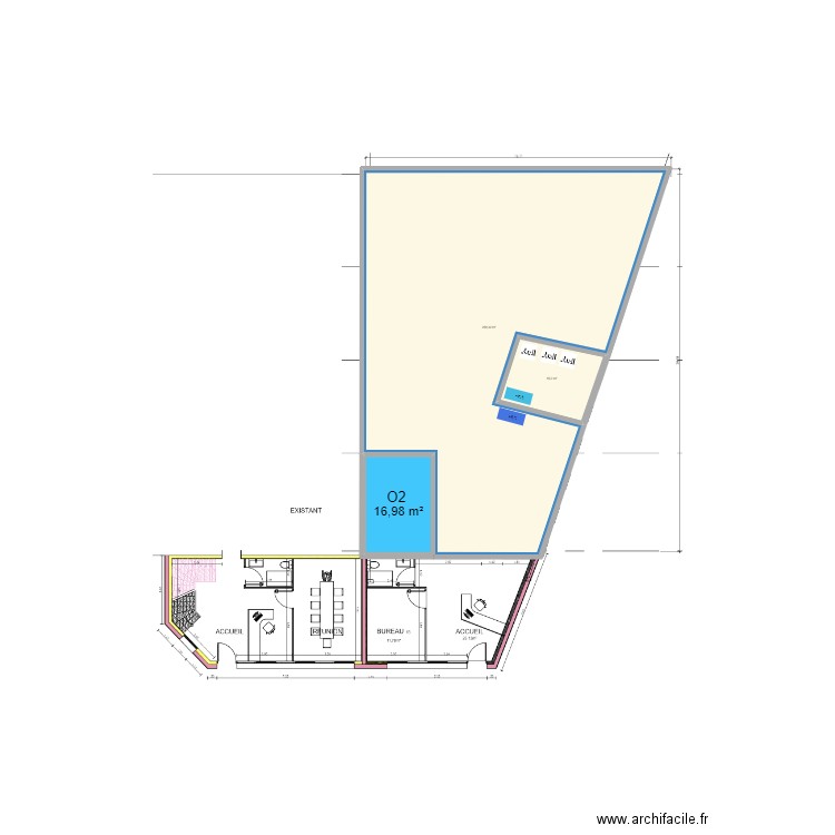 Gouesnou ok surface. Plan de 3 pièces et 233 m2