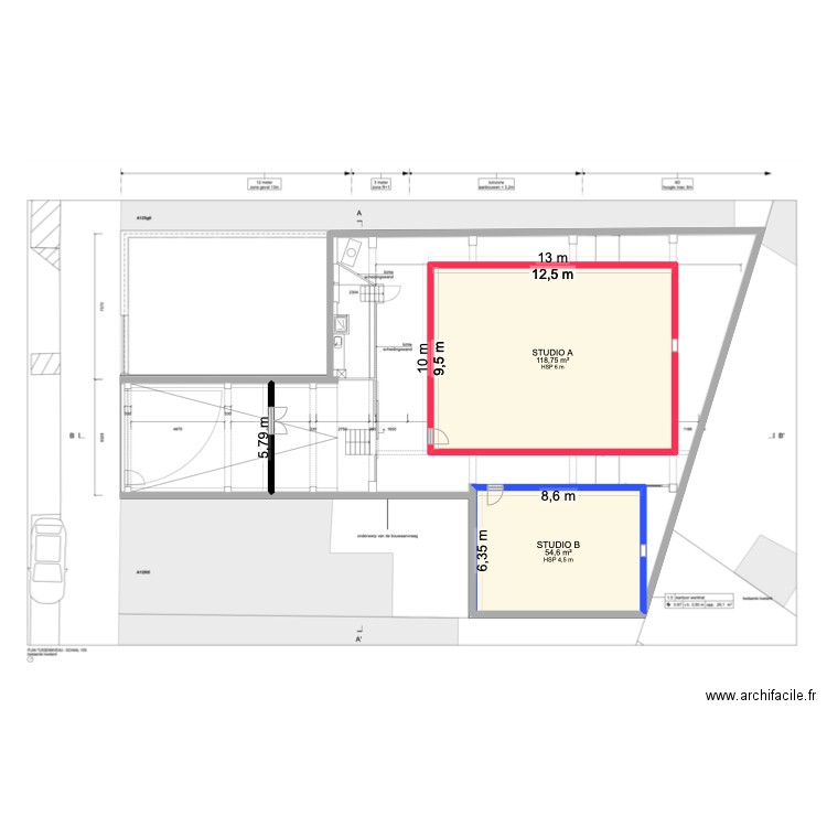 ProjetStudio. Plan de 2 pièces et 173 m2