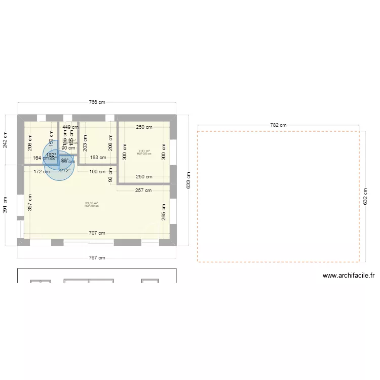 Studio de jardin. Plan de 