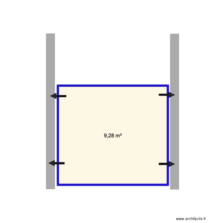 Roman Grosu. Plan de 1 pièce et 9 m2