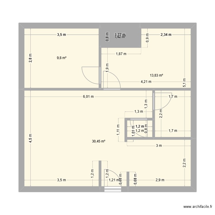 APPARTEMENT ROSENDAEL. Plan de 4 pièces et 56 m2