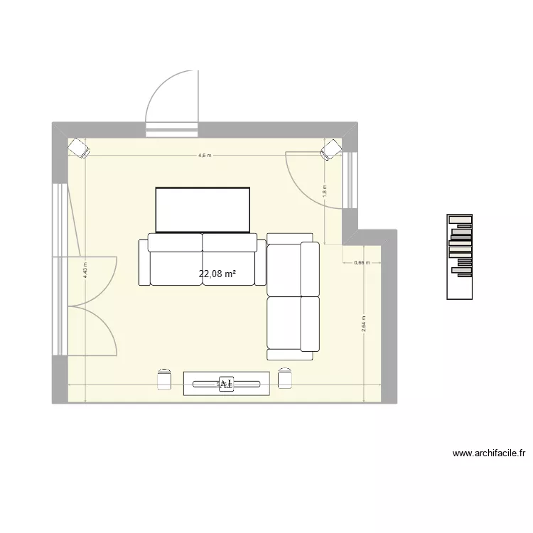 SALON BOUCAU. Plan de 1 et 22 m² SALON BOUCAU. Plan de 1 et 22 m²