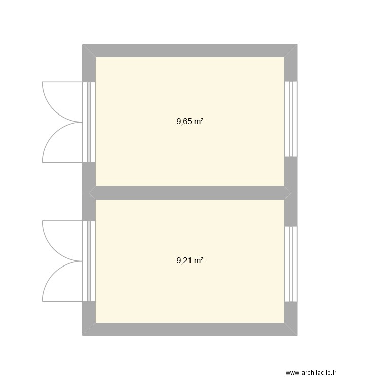 local gaz. Plan de 2 pièces et 19 m2