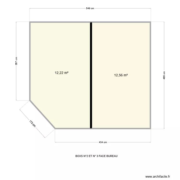 BOX N°2 ET 3 AVEC CLOISONS. Plan de BOX N°2 ET 3 AVEC CLOISONS. Plan de