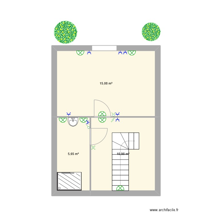 avril. Plan de 3 pièces et 32 m2