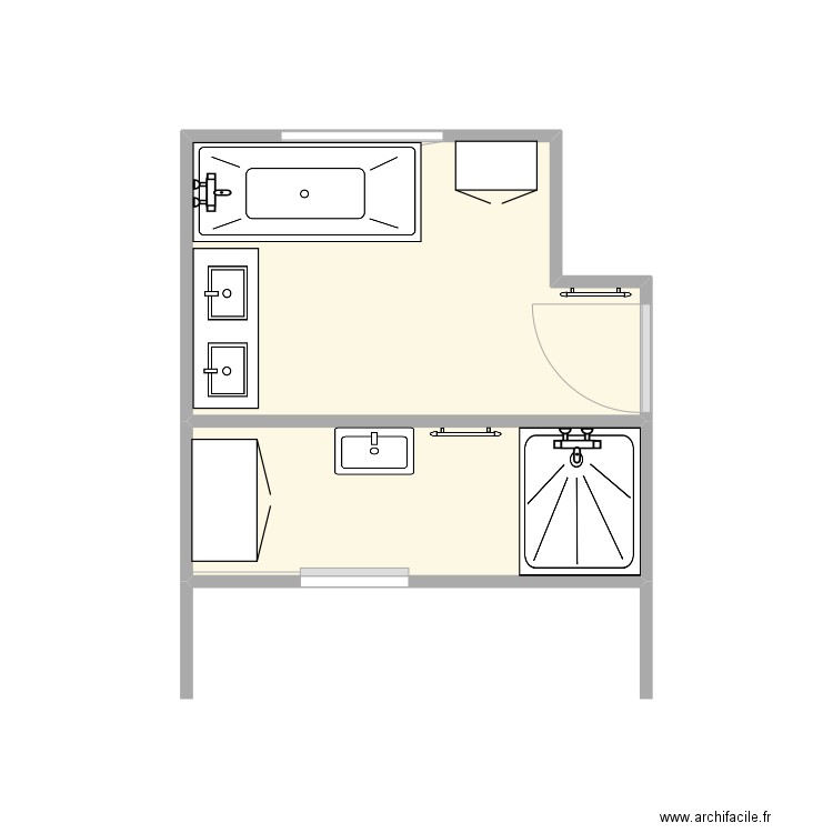 SDB projet. Plan de 2 pièces et 10 m2