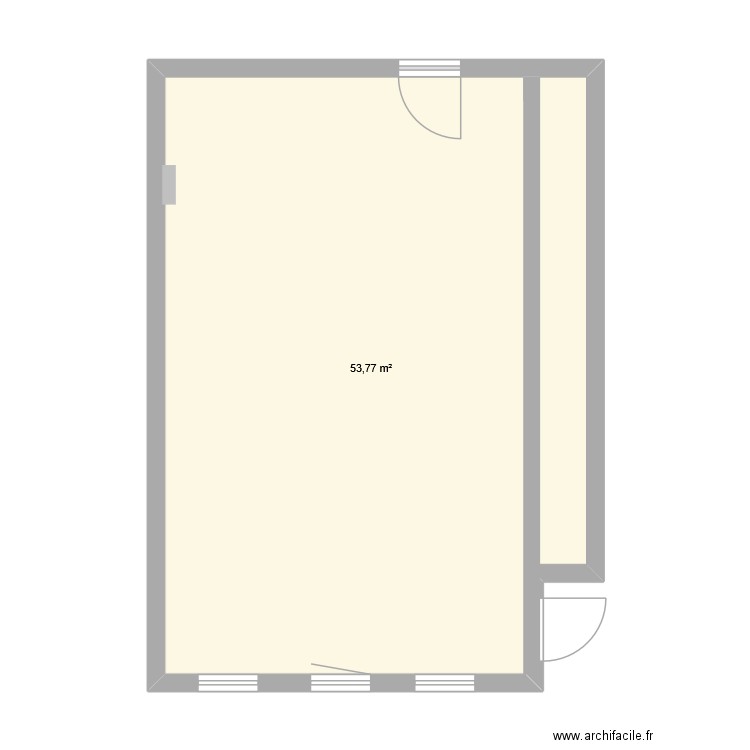 salle 129 sae. Plan de 1 pièce et 54 m2