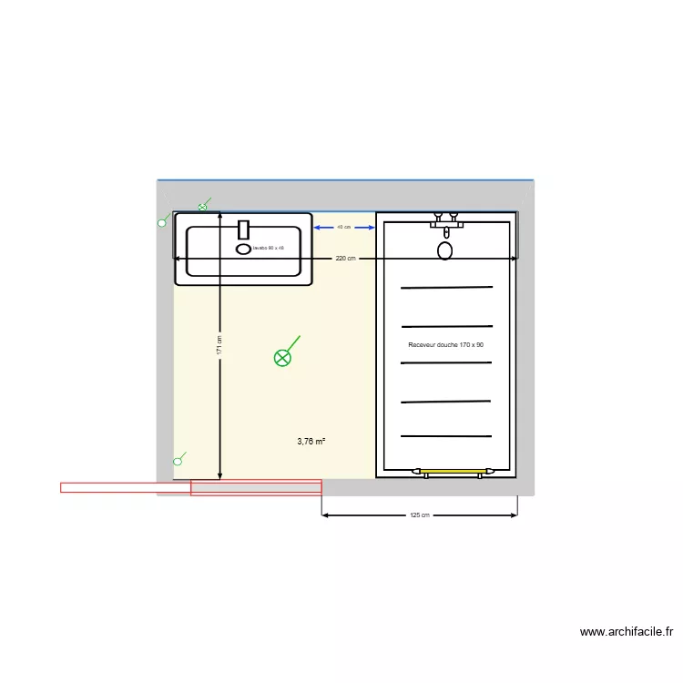 SDB Rossan_V 170x90. Plan de SDB Rossan_V 170x90. Plan de