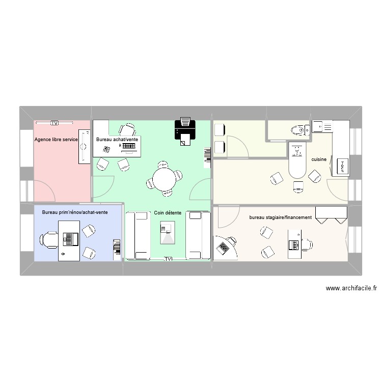 Négocity 6. Plan de 7 pièces et 61 m2