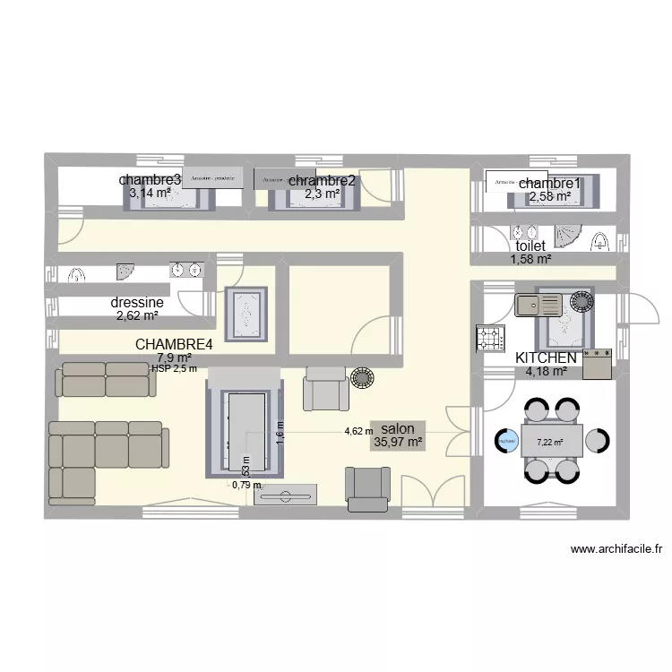 chez mama. Plan de 9 et 68 m² chez mama. Plan de 9 et 68 m²