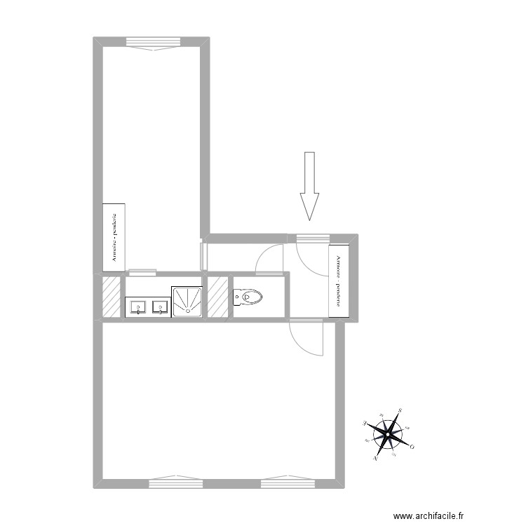 Foin. Plan de 7 pièces et 42 m2