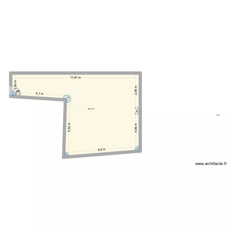 Jardin. Plan de 1  et 60 m²