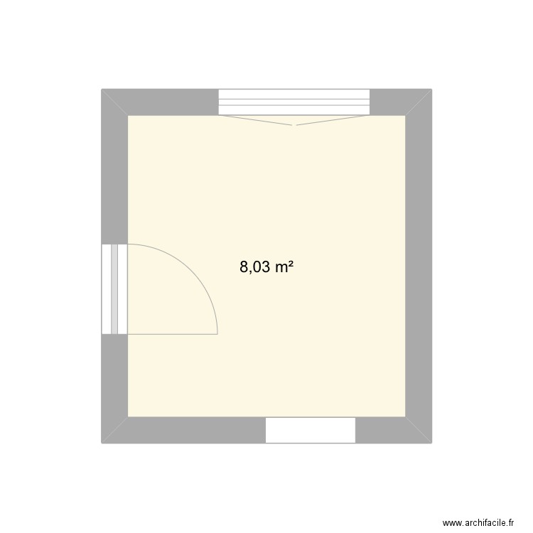 Cuisine 2. Plan de 1 pièce et 8 m2