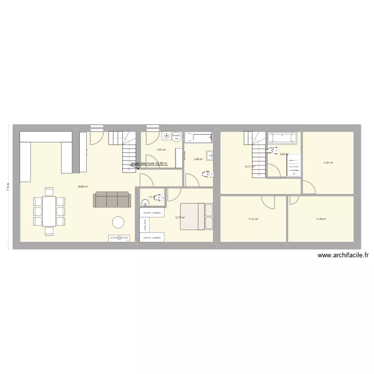 maison 2. Plan de 10 Pièces et 128 m² maison 2. Plan de 10 Pièces et 128 m²