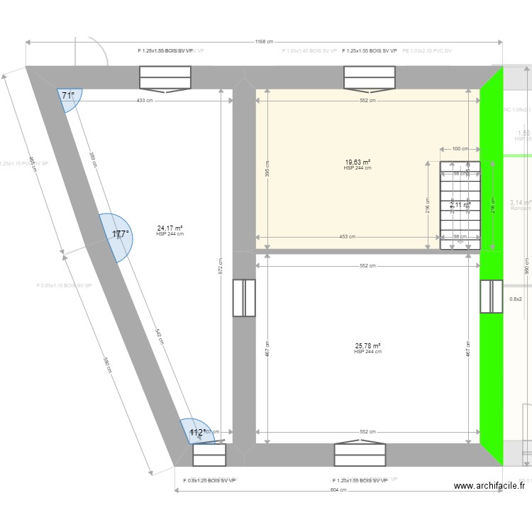 ML24000744 . Plan de 15 pièces et 193 m2