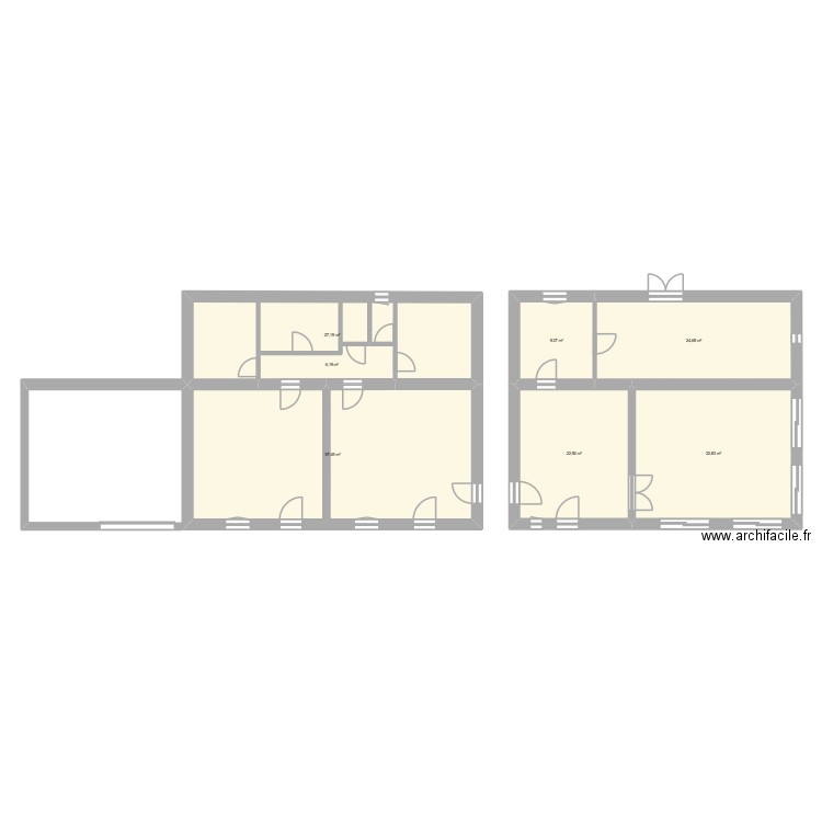 mez-original. Plan de 7 pièces et 181 m2