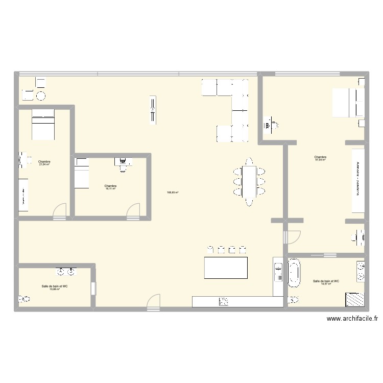 plan appartements. Plan de 6 pièces et 288 m2