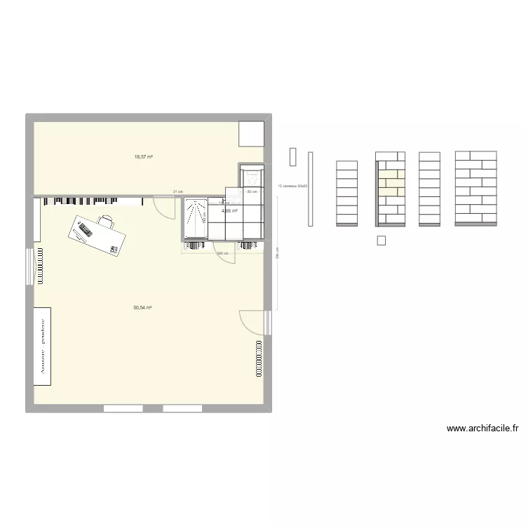 sdb haut 2025_60x60_carrelage. Plan de 