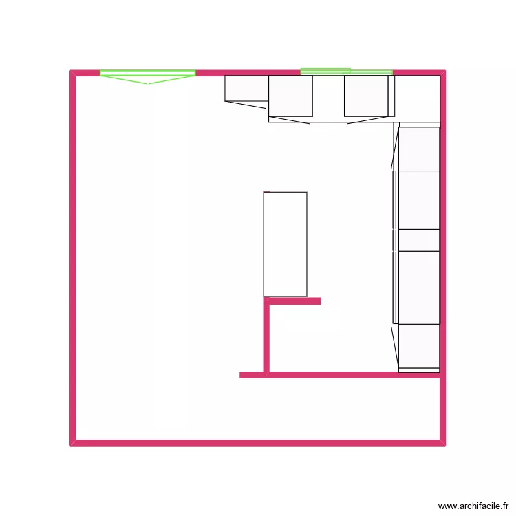 2026 09 19 cuisine Darty. Plan de 1 Pièce et 25 m²
